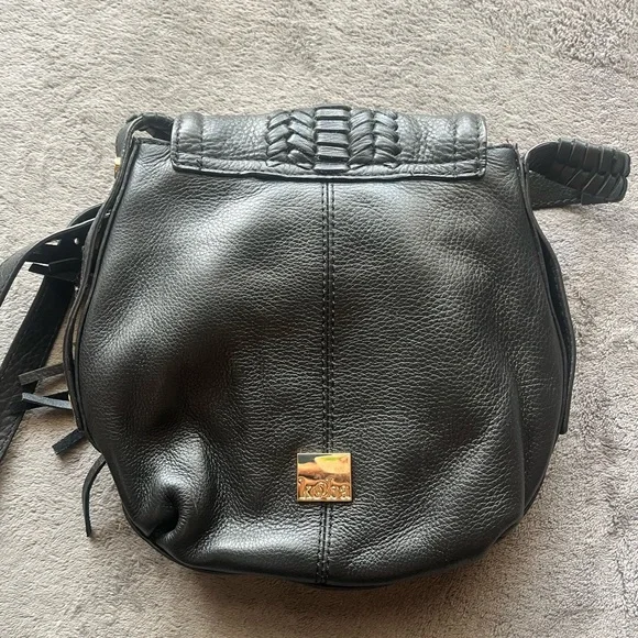 Kooba Black Leather Crossbody Bag with fringe tassel - Picture 8 of 11